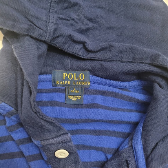 Polo Ralph Lauren Boys (L/G) 14-16 Blue, Red And White Hoodie Striped - Picture 2 of 5